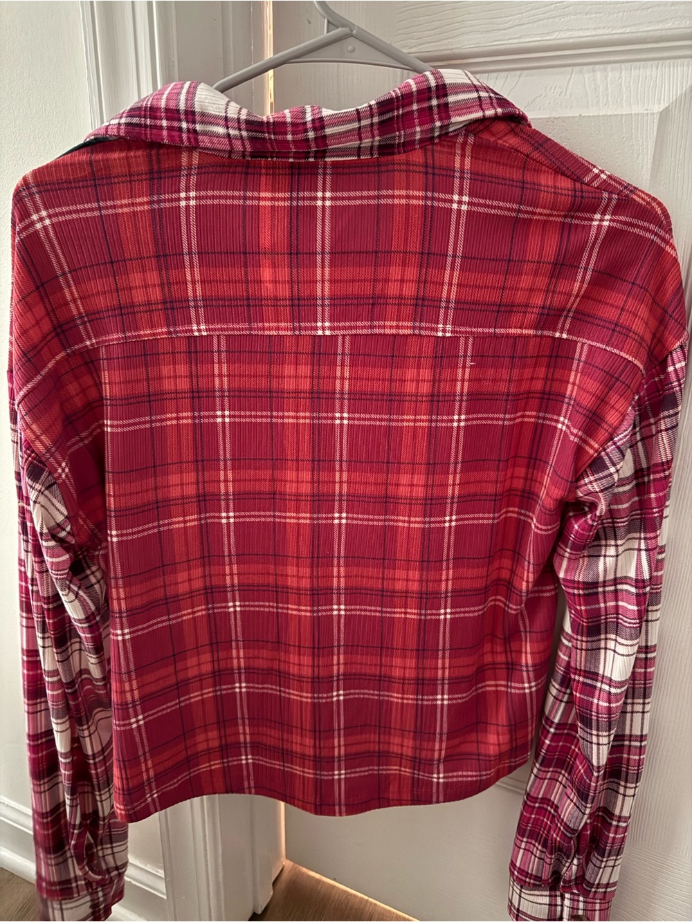 rue21 Mixed Plaid Button-Up Shirt in Red & Teal - Picture 5 of 5
